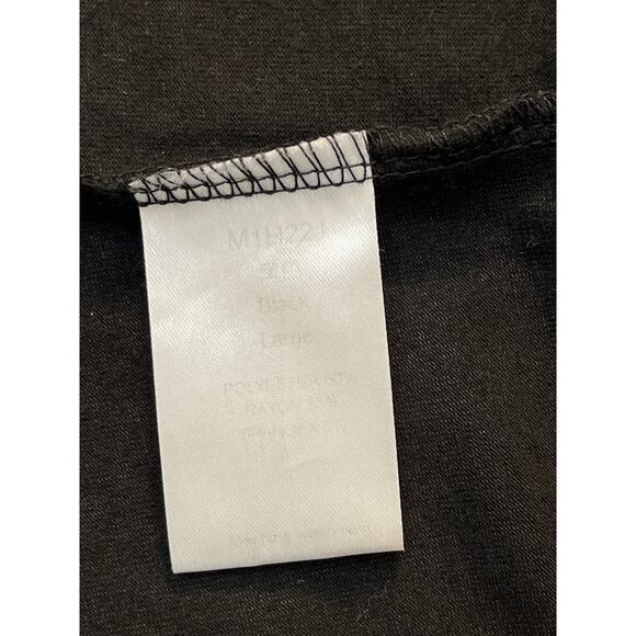 Women’s Long Sleeve Wide V-Neck Top Color Black Size XL Pre-owned - Picture 6 of 6